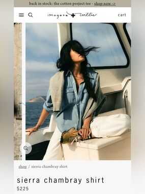 Imogene + Willie Sierra Chambray button down shirt sz M